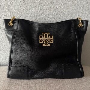 Tory Burch Black Shoulder Bag with Gold Details